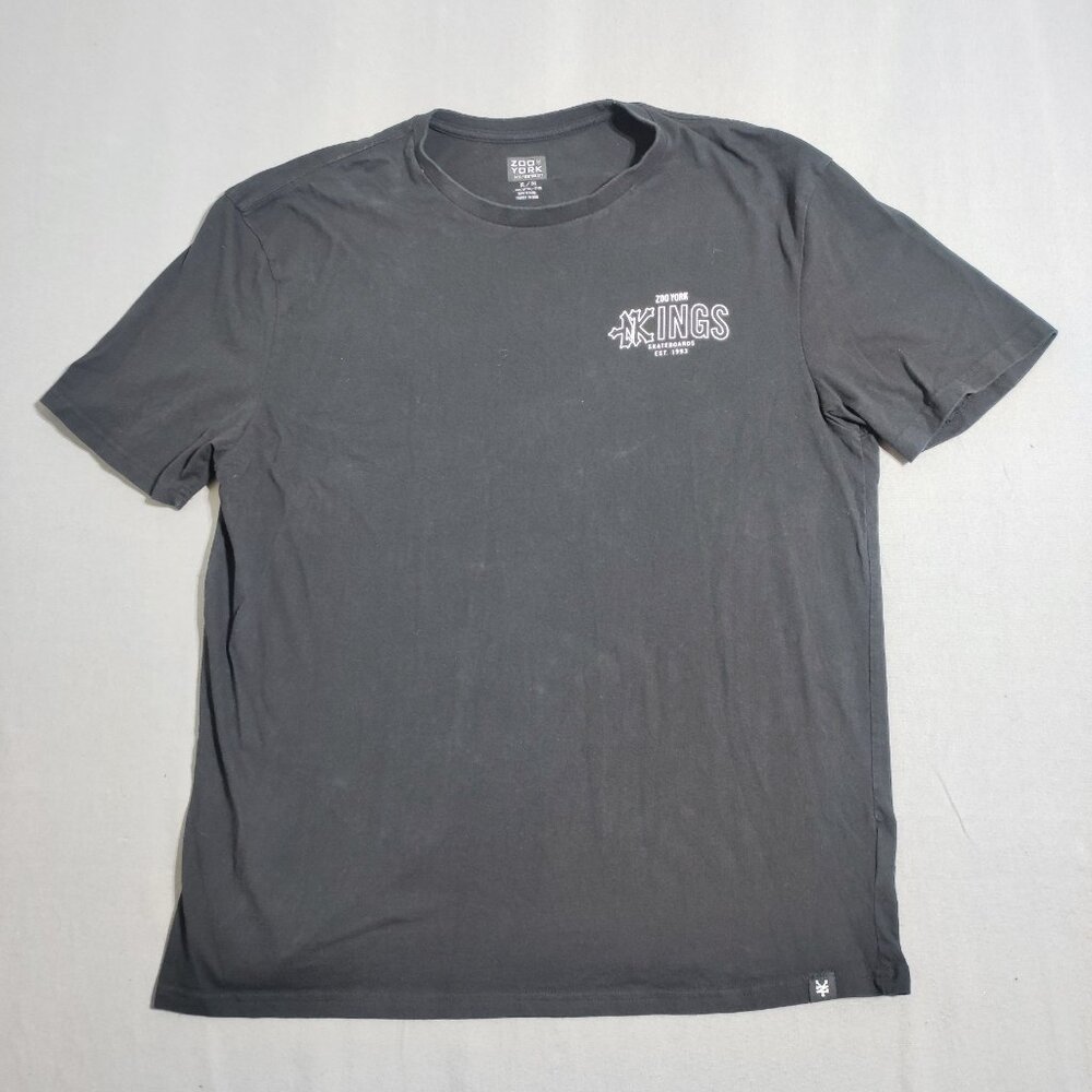 Zoo York Kings Skateboarder T-shirt men's size XL black with white graphic